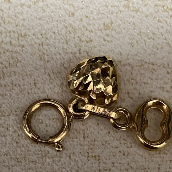 14K Gold MILOR ITALY Diamond Key & Heart combo charm - Picture 12 of 16